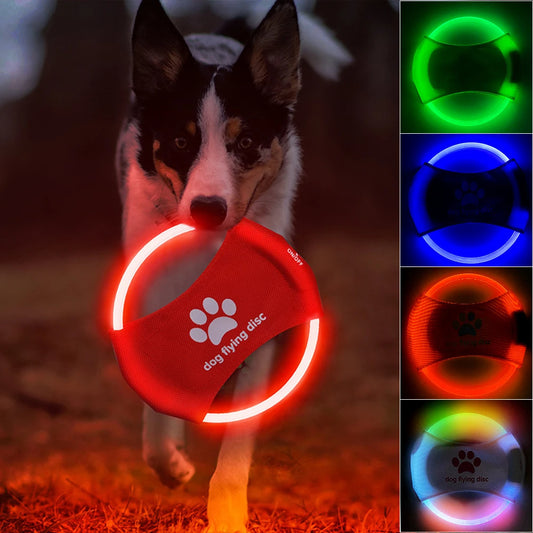 Disco Volador para Perros con Luz LED – Juguete Interactivo y de Entrenamiento, Brilla en la Oscuridad
