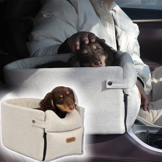Cama-Asiento de Coche para Perros – Transportadora Portátil y Segura para Perros y Gatos Pequeños