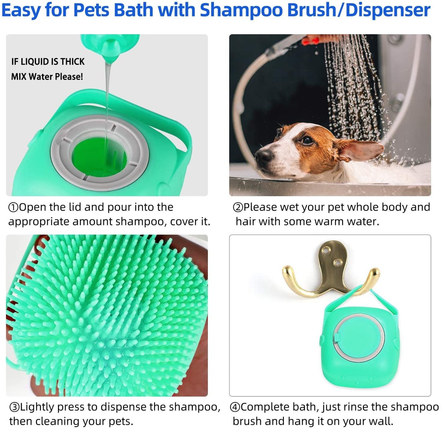 Cepillo Masajeador de Baño para Mascotas