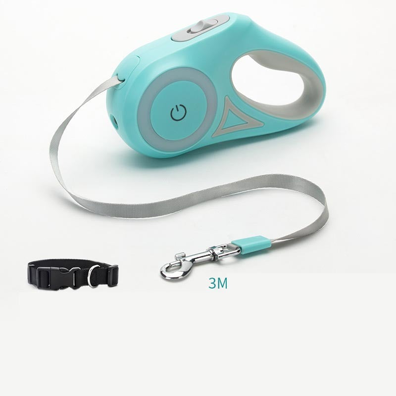 Correa Retráctil con Collar y Luz LED