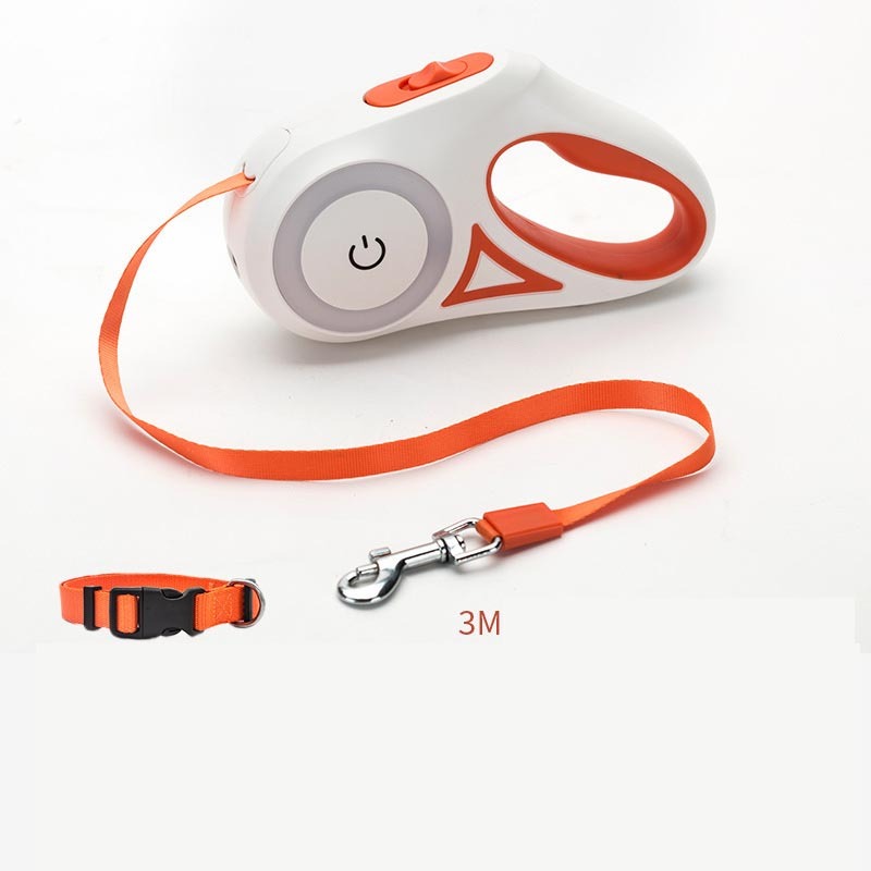 Correa Retráctil con Collar y Luz LED