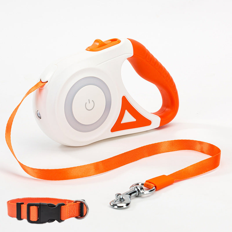 Correa Retráctil con Collar y Luz LED